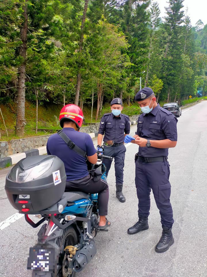 Even motorcyclists were checked.