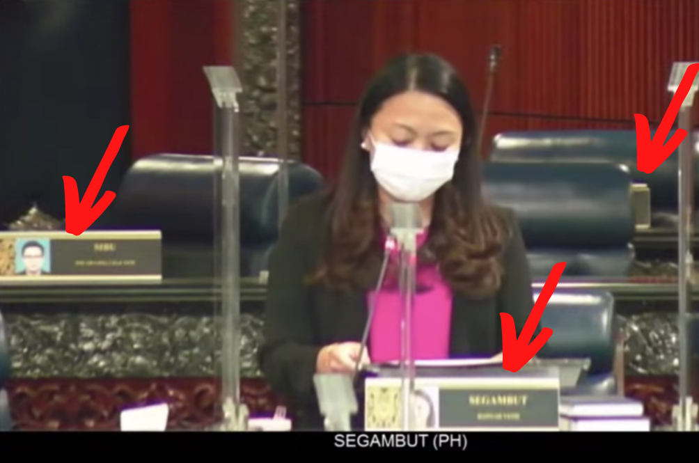 Name plaques signifies the seat is taken.