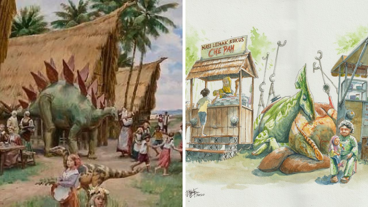 james gurney dinotopia next to eugene foo art