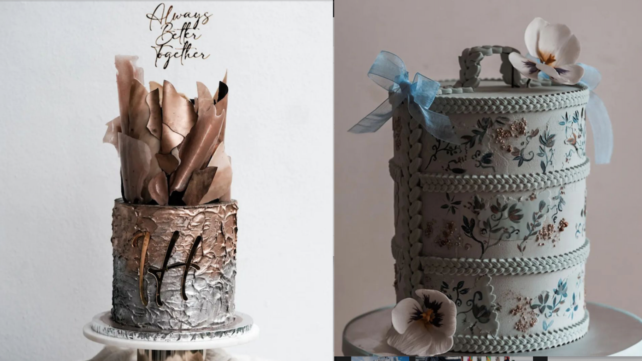 brown and sugar tiffin carrier cake