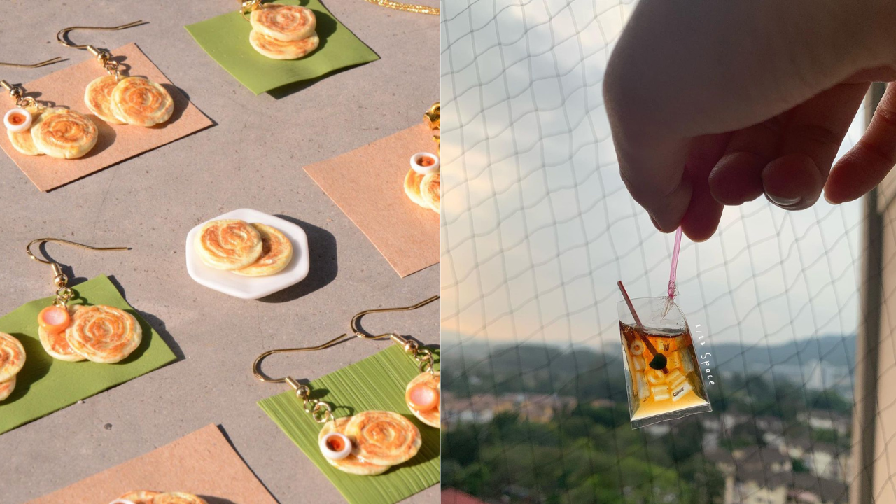 miniature roti canai earrings