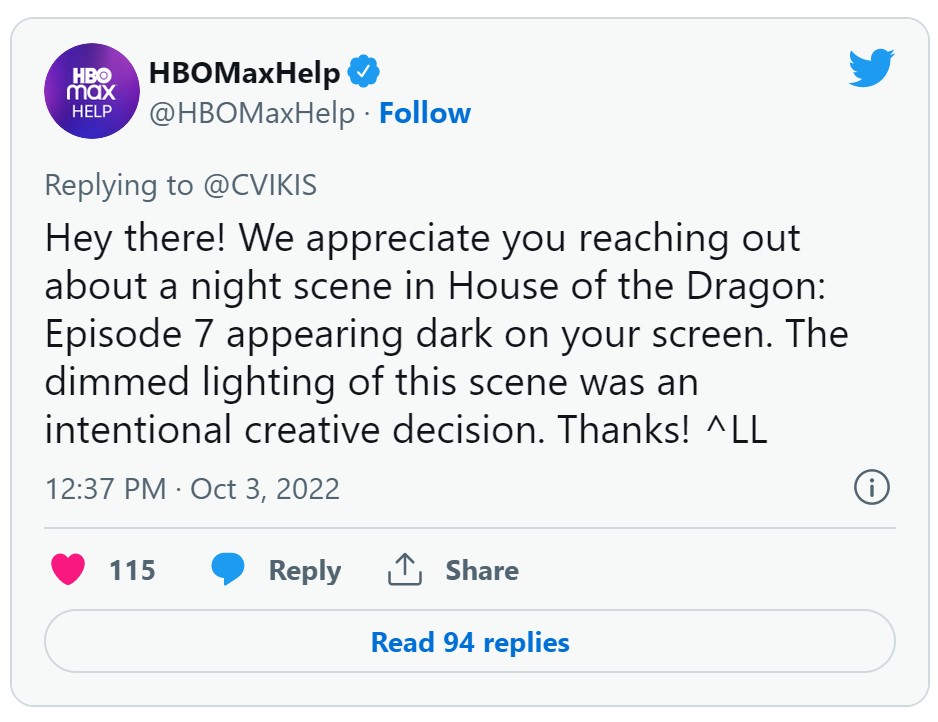 HBO too dark complain