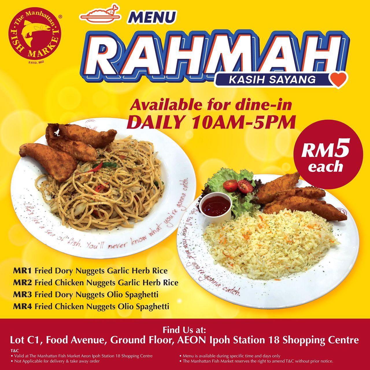 The Manhattan Fish Market menu rahmah