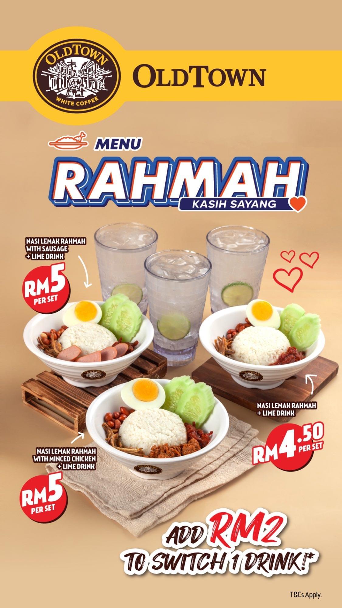 old town white coffee menu rahmah