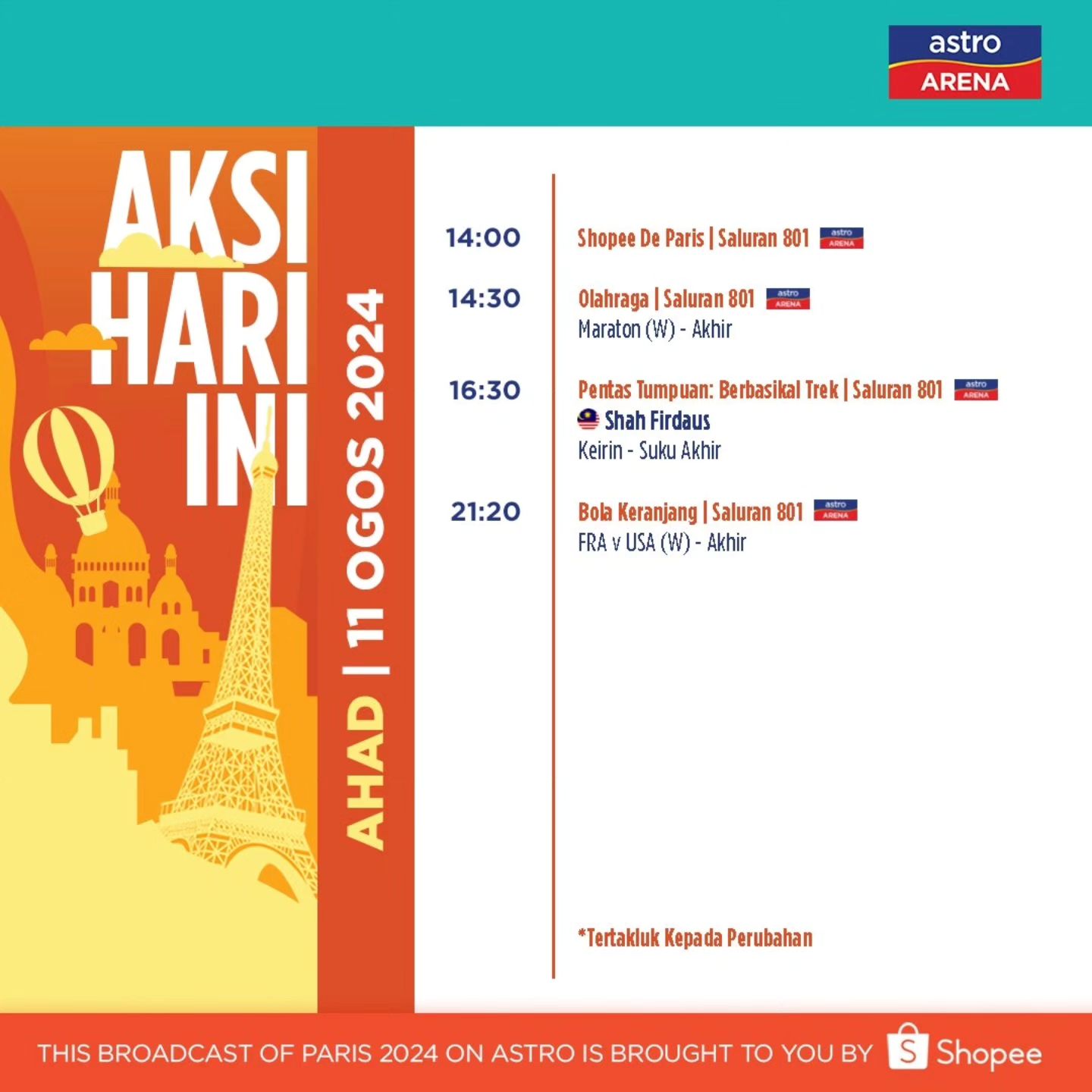 Jadual Atlet Malaysia