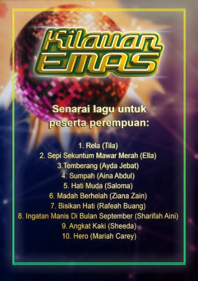 Senarai lagu untuk peserta perempuan