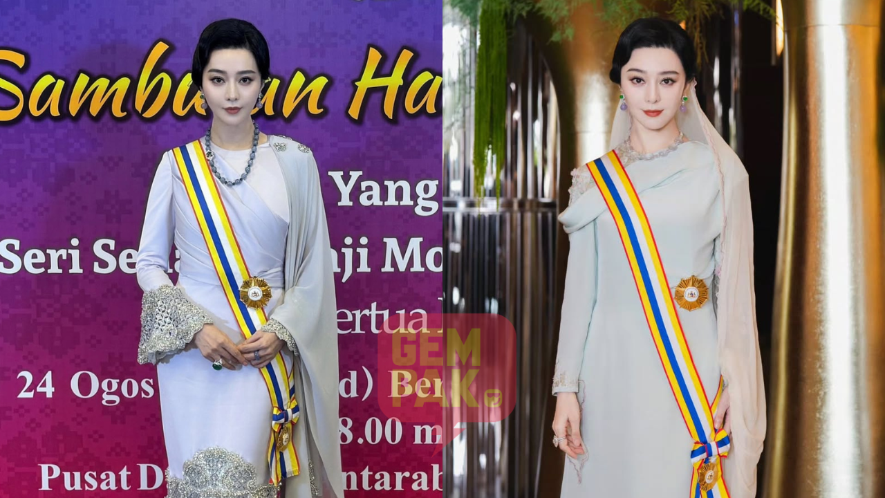 Terima Anugerah Darjah Pangkuan Seri Melaka, Fan Bingbing Sarung Busana Dari Melinda Looi & Fiziwoo 