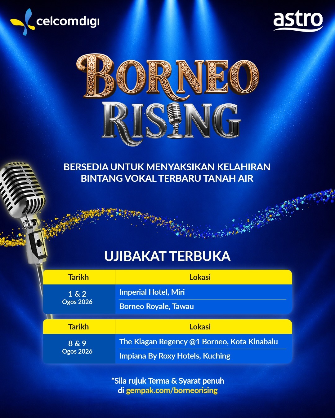Poster Ujibakat Terbuka Borneo Rising 1