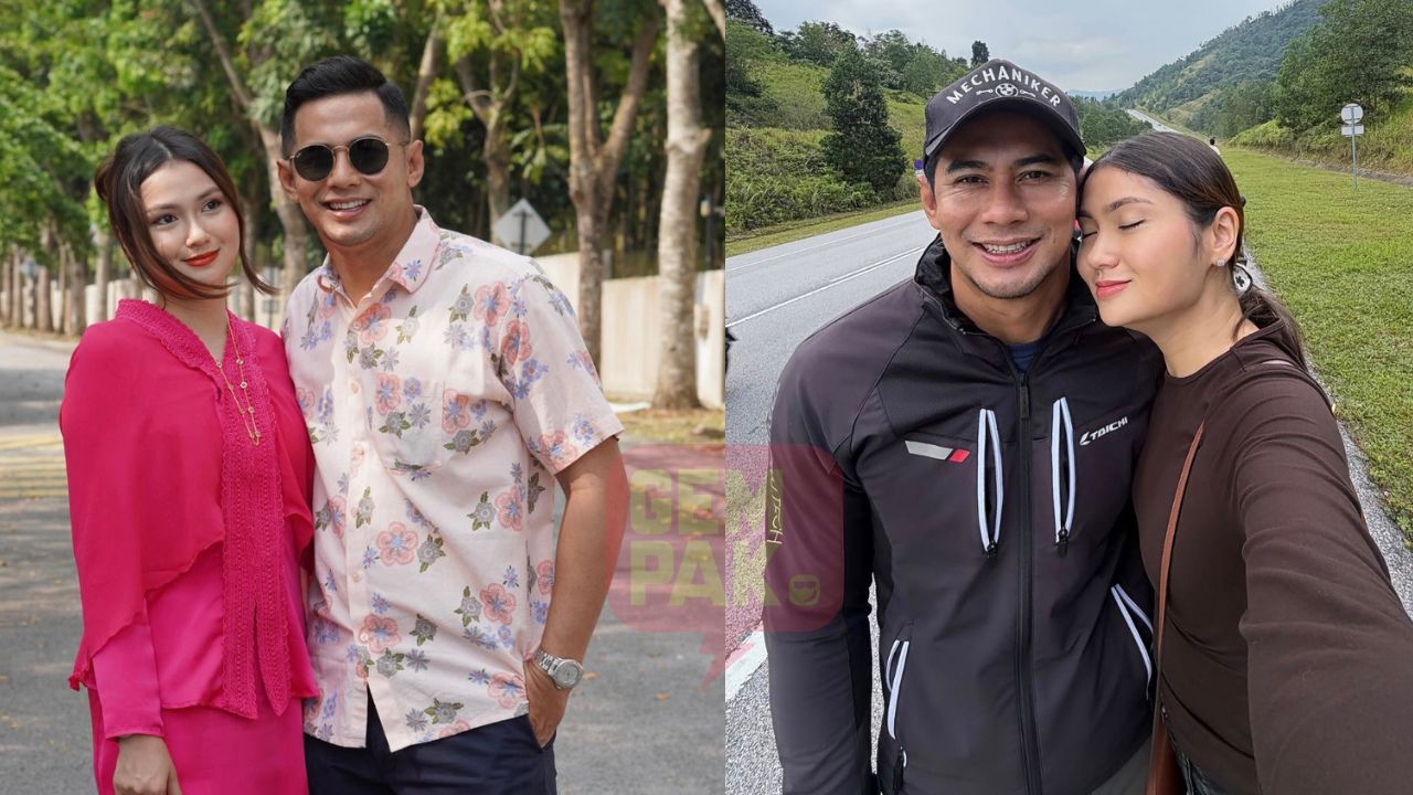 Fizo OmarとFazeera Nazri Azraiが並ぶ写真と、顔を寄せた自撮り