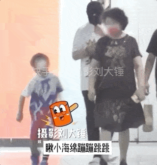 黄晓明与儿子小海绵