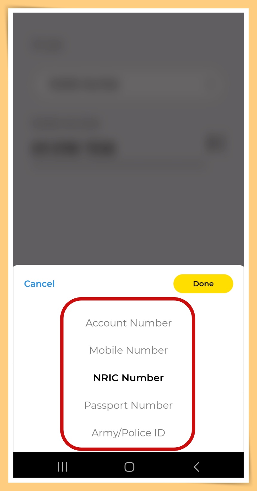 Choose ID Type