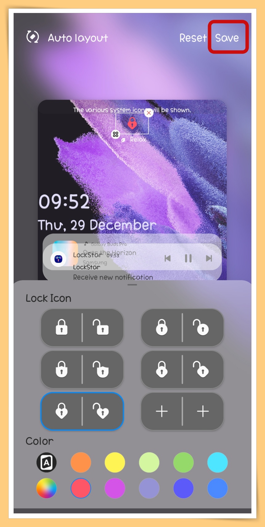 Choose new icon and color