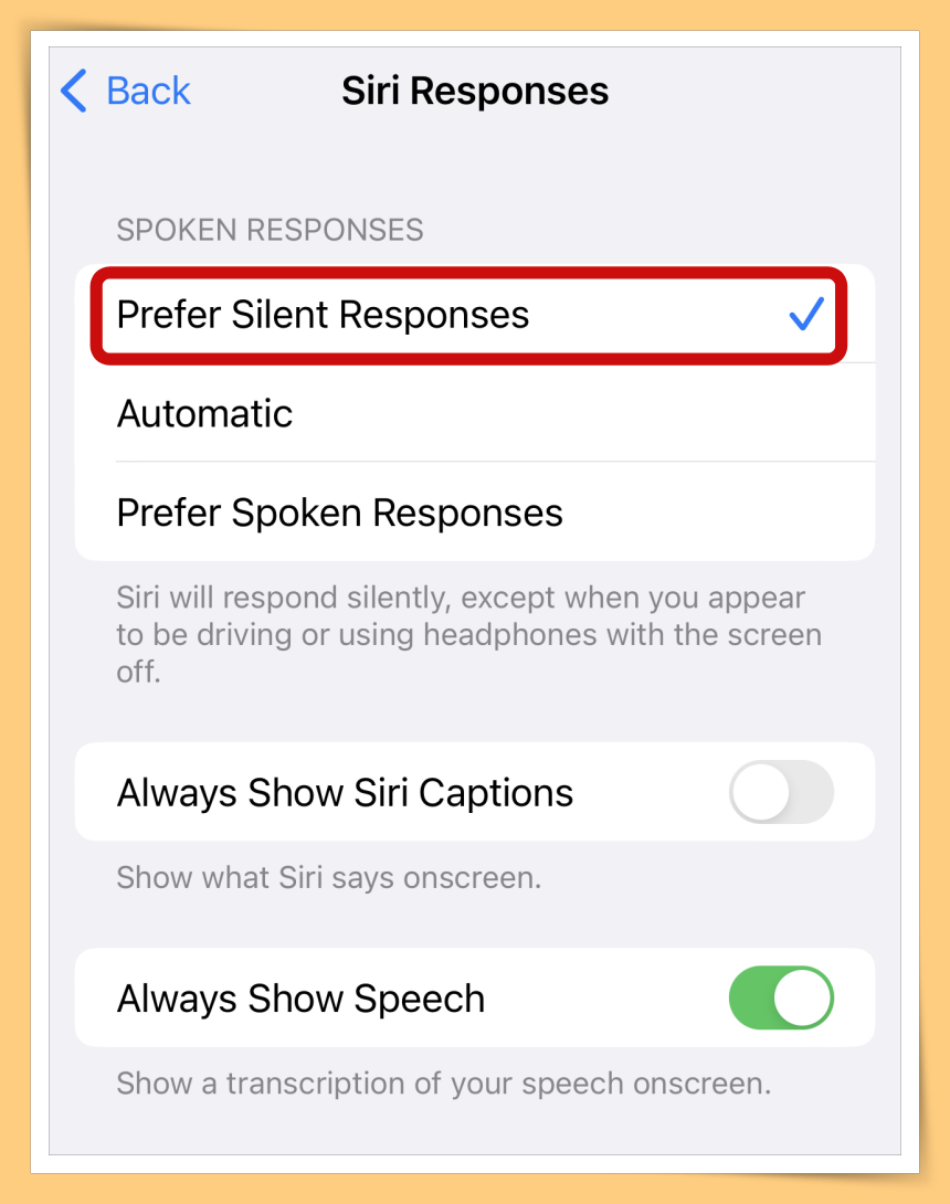 Siri Silent
