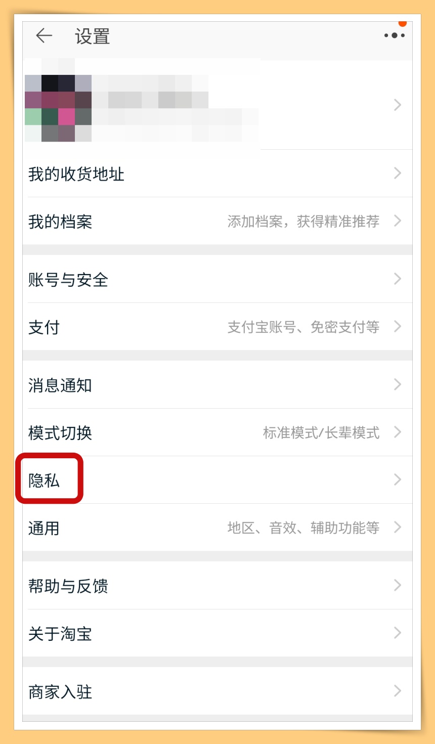 Choose TaoBao Privacy