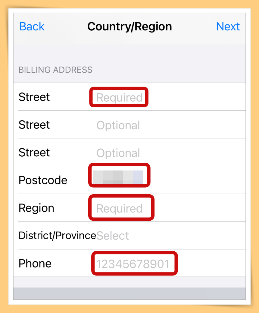 Fill in Address