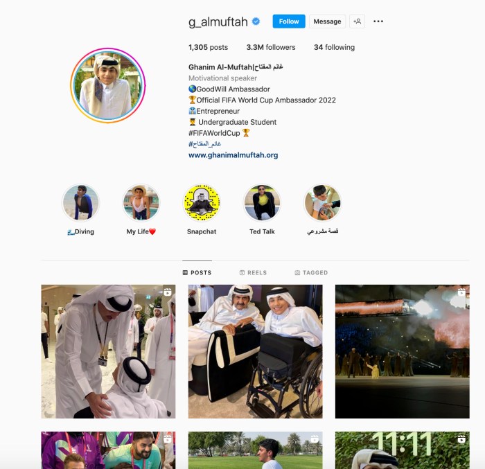 ghanim al muftah在instagram上有超过300万的粉丝追踪