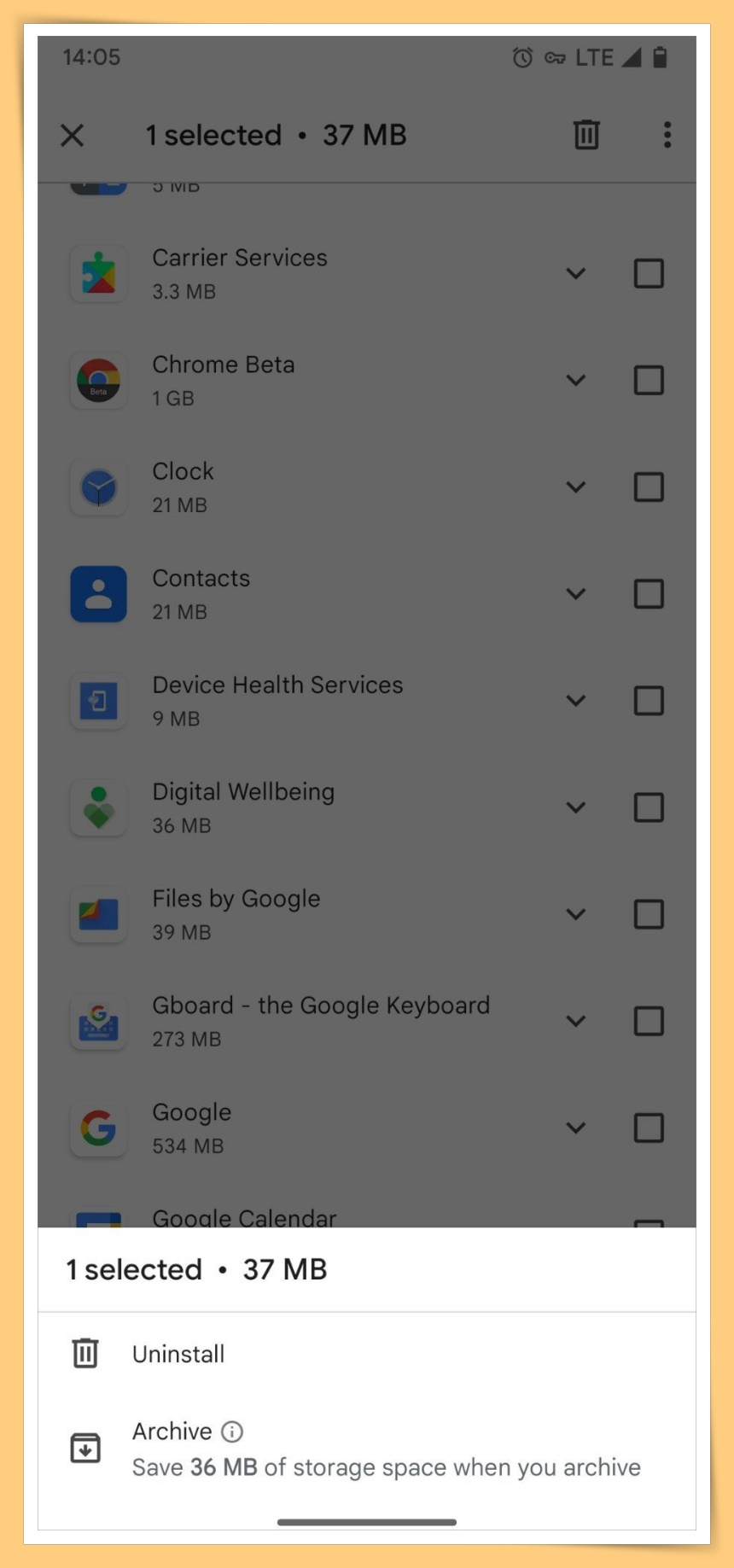 app archiving