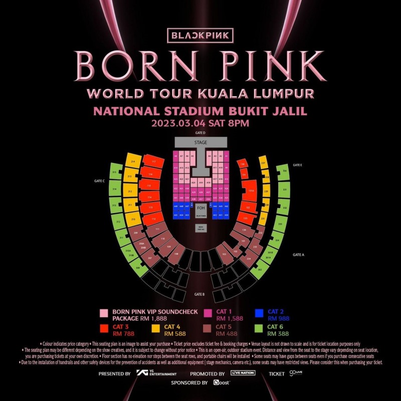 BLACKPINK大马站演唱会票价