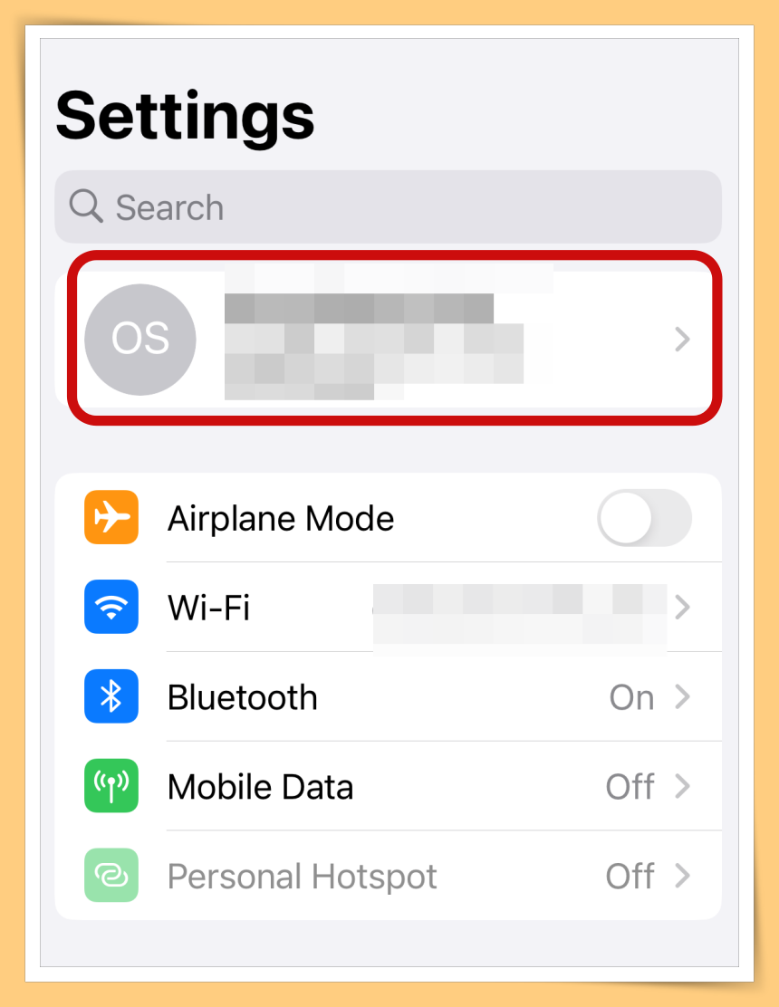 Click Apple ID