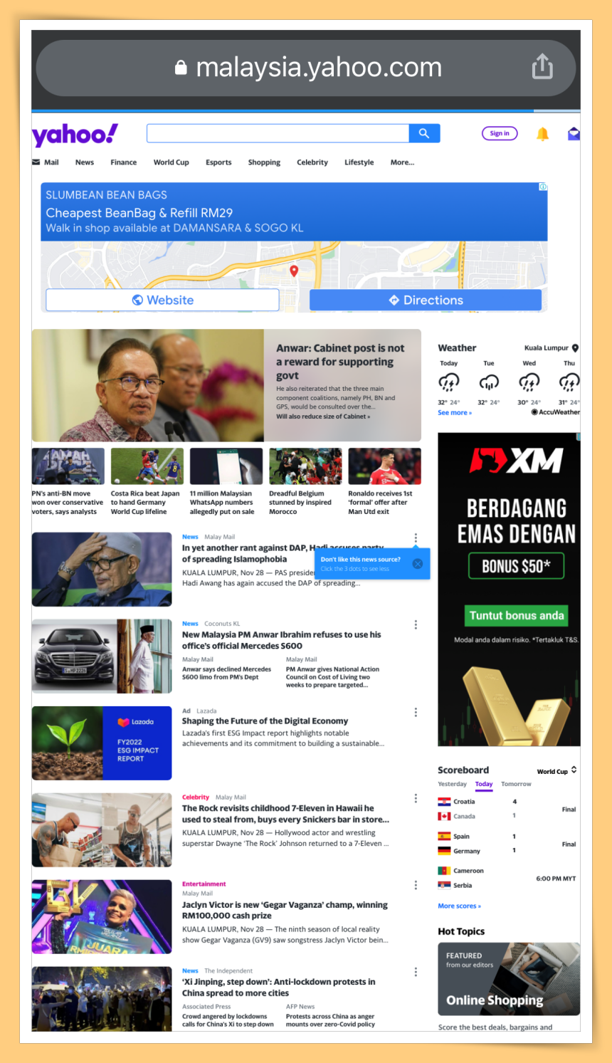 Desktop Site in Chrome