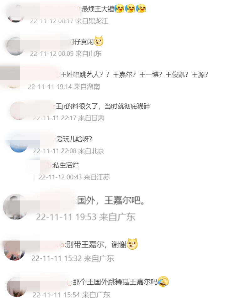 狗仔刘大锤曝王嘉尔爱玩,网友留言