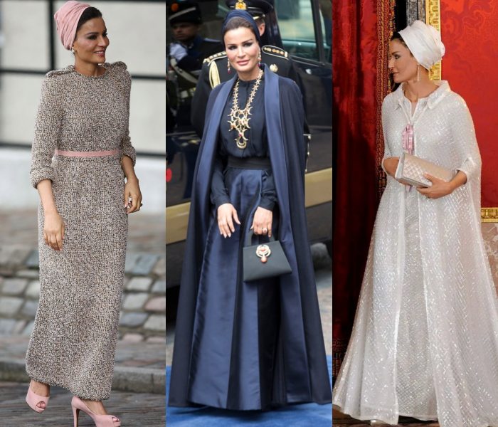 卡塔尔王妃sheikha moza穿着十分时尚