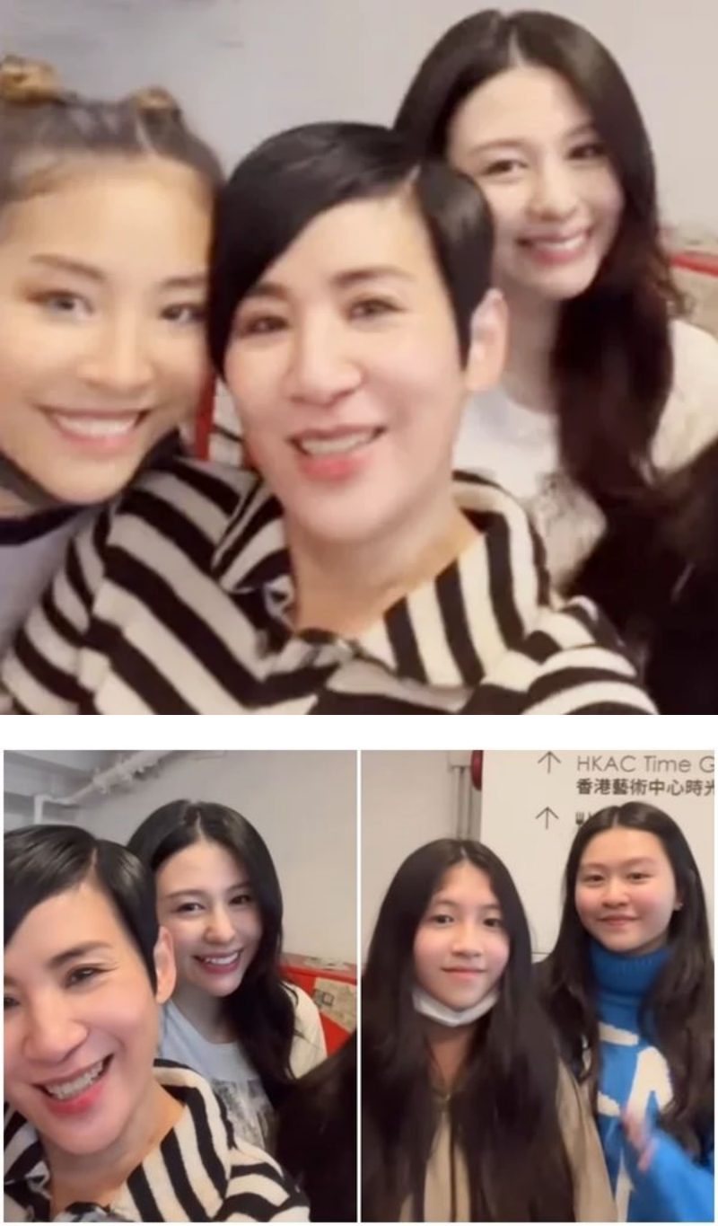 邱淑贞3女儿罕见合体