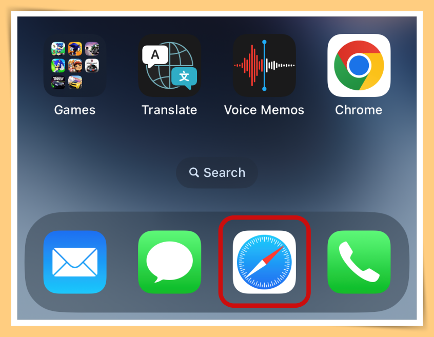 Click on Safari