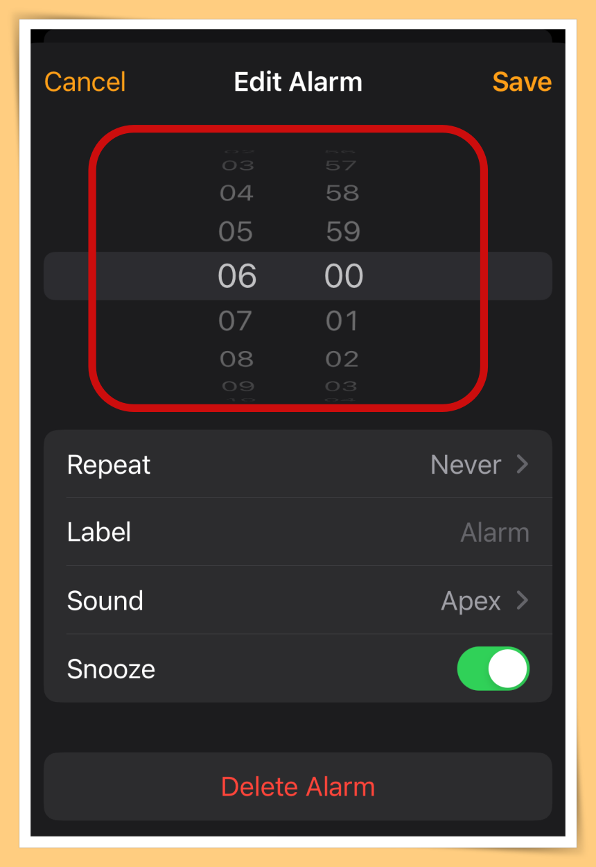 Set Alarm time