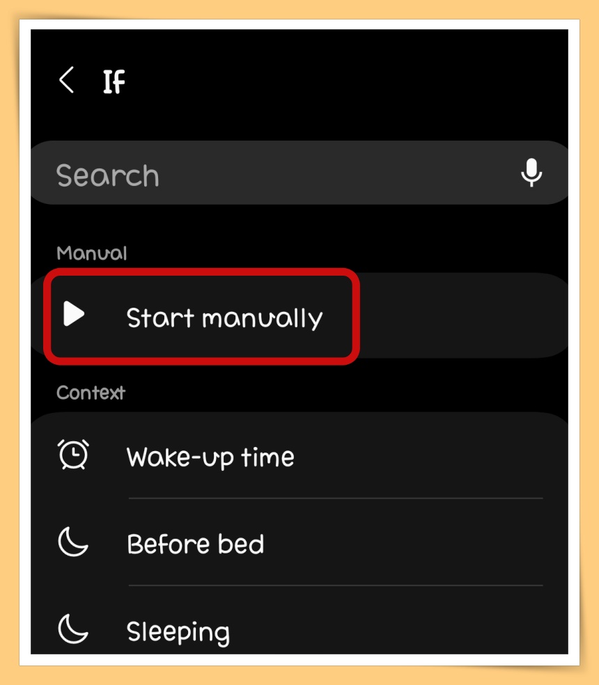 Click Start Manually
