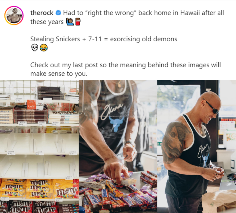 The Rock 14岁时穷到天天偷零食