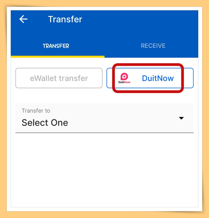 TNG eWallet Choose DuitNow