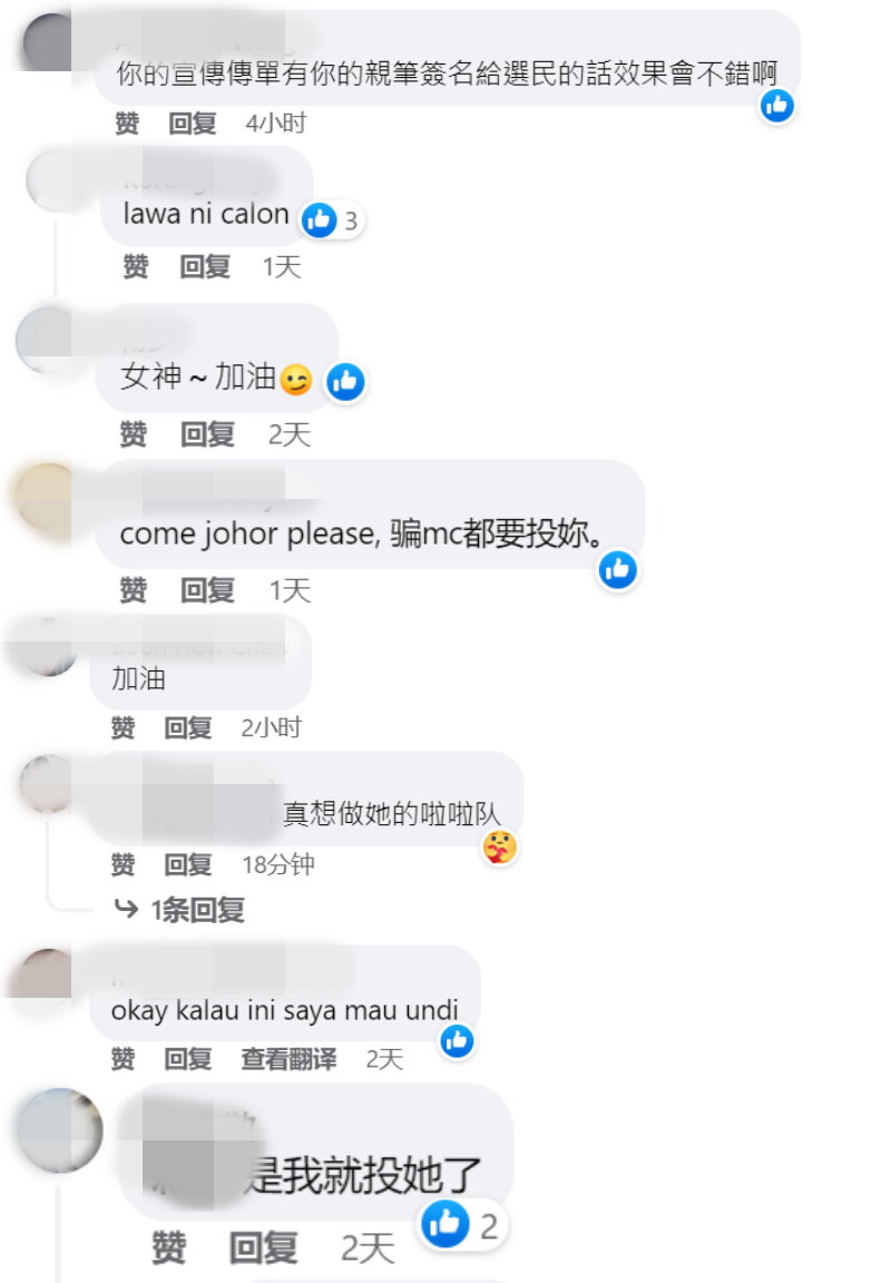 全国大选Simpung Pulai候选人许米雪网友留言