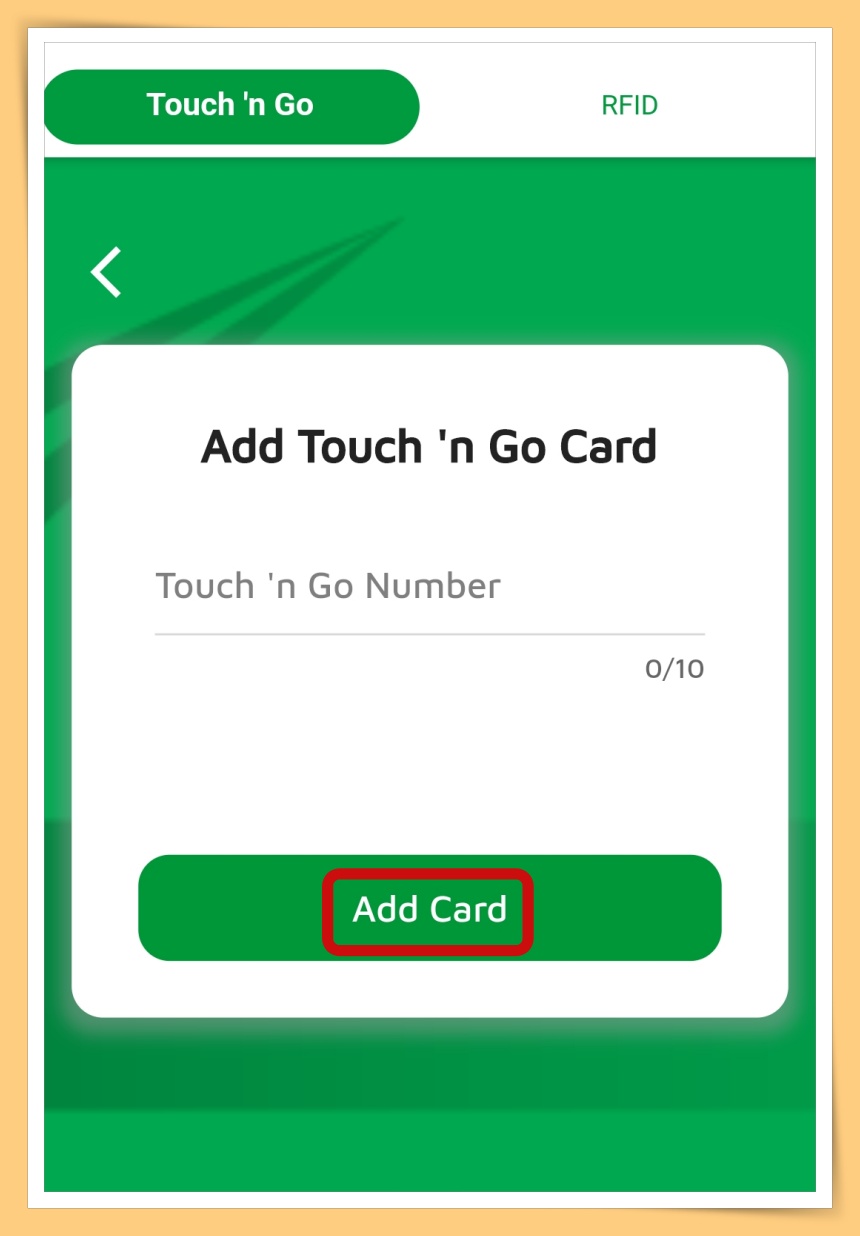 Fill in TNG Card number