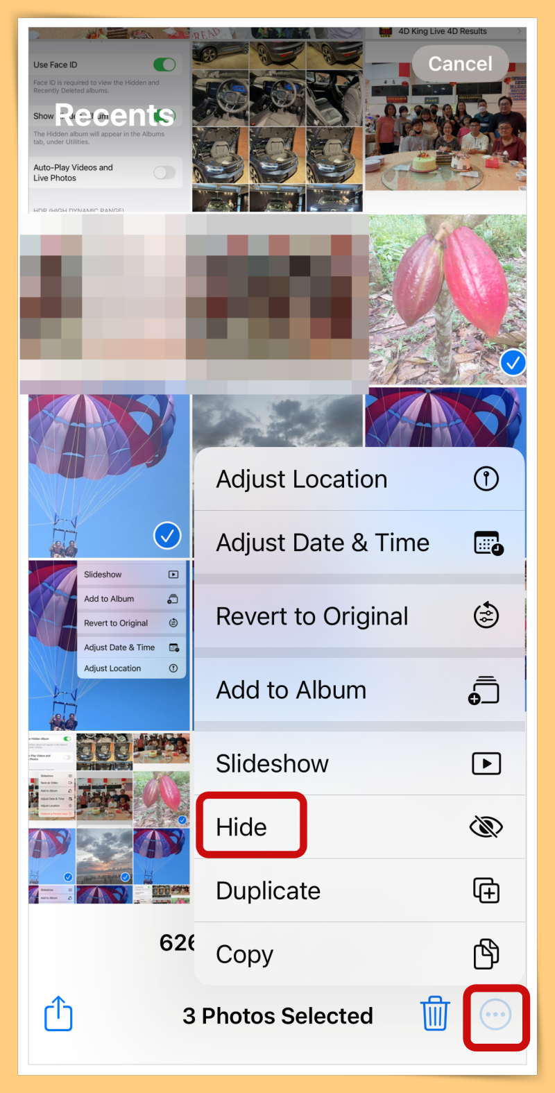 Click down 3 dots and choose hide