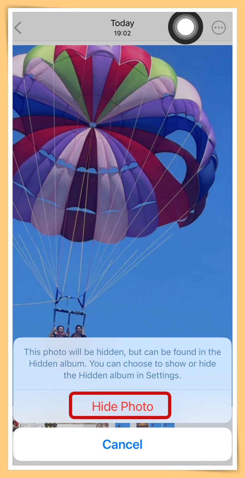 Click Hide