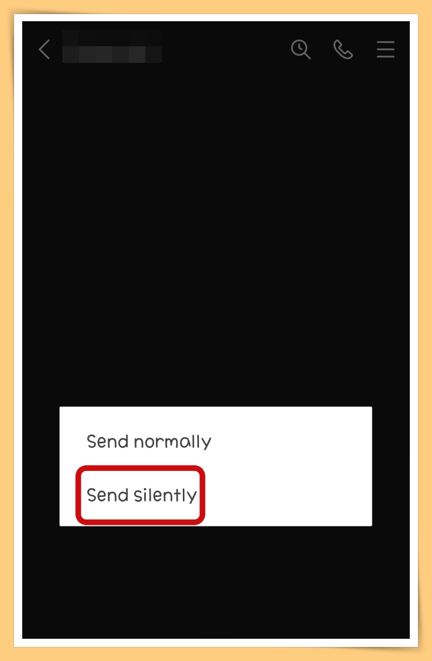 Choose Send Silently