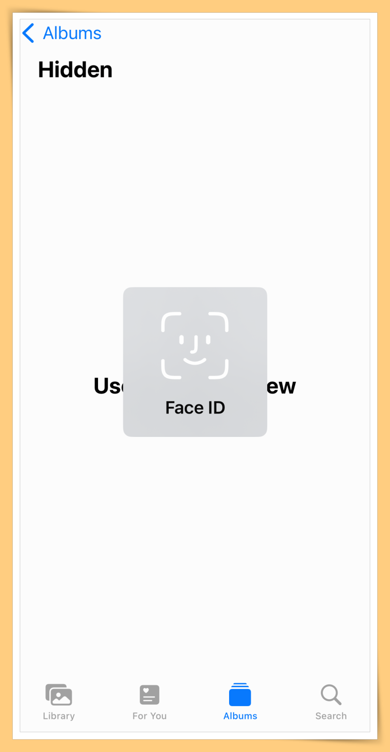 Use Face ID hidden