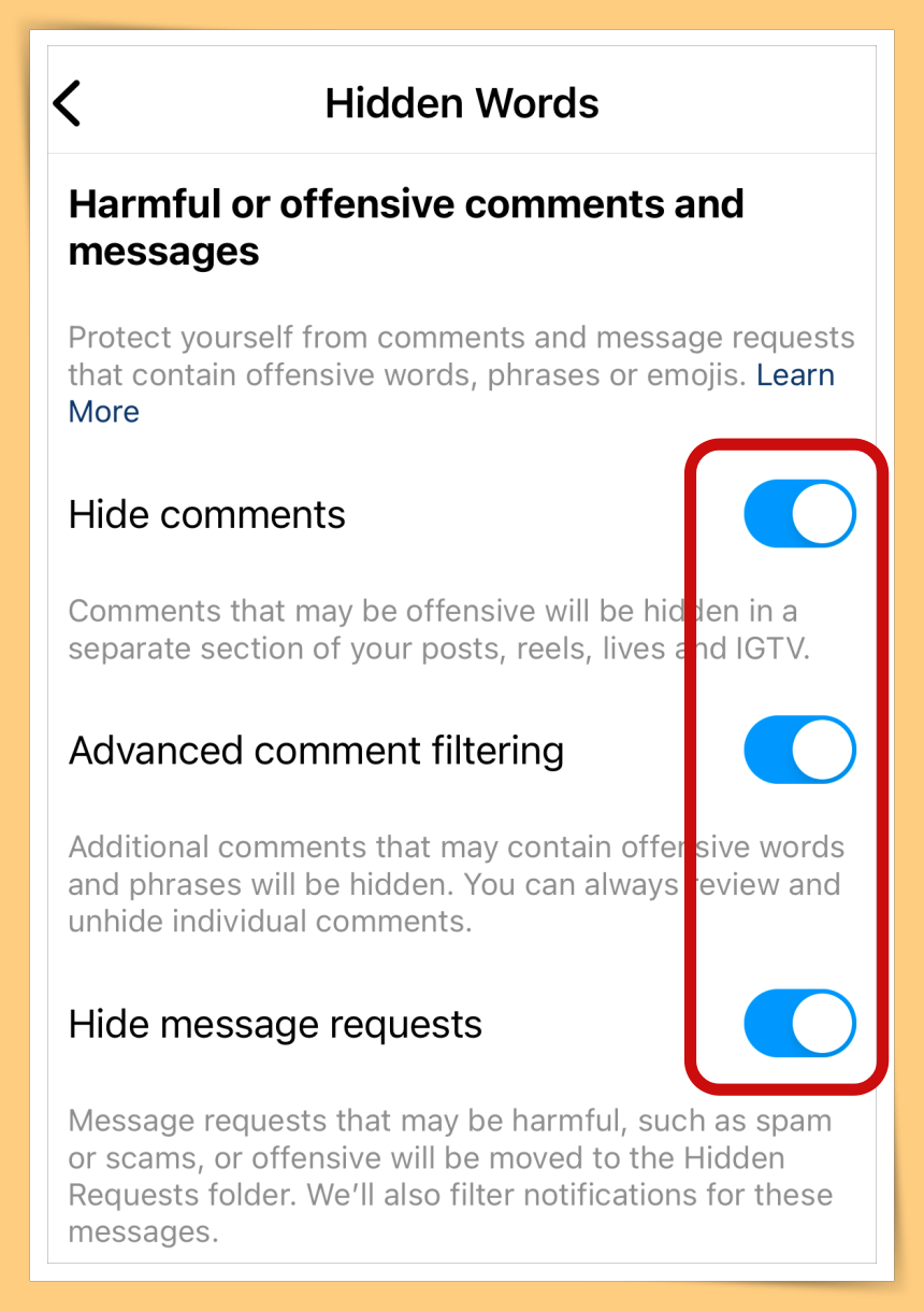 Turn On Hidden Words