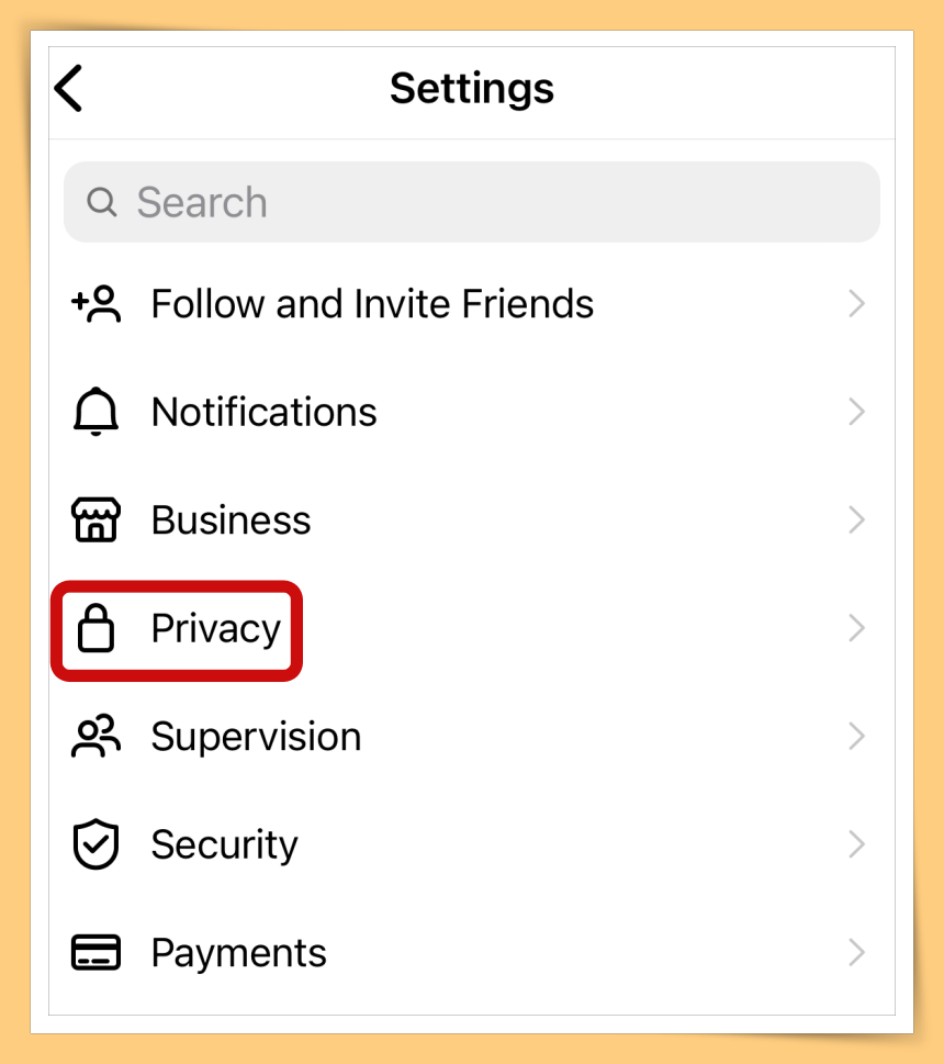 点击Privacy