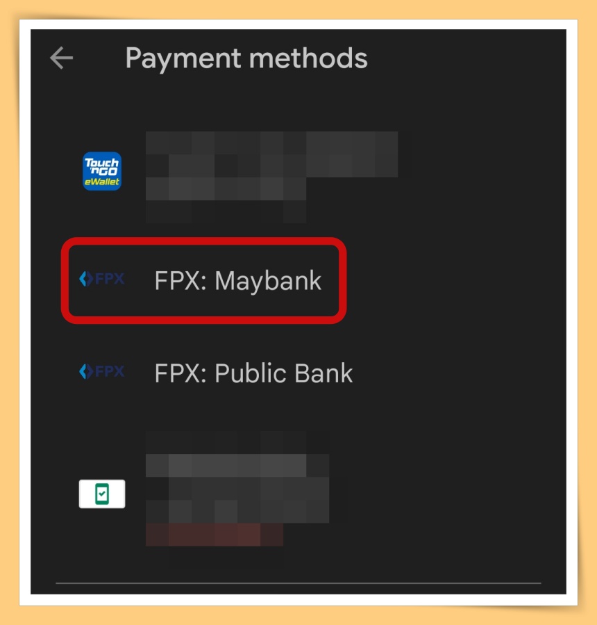 FPX Bank will appear Payment menthod