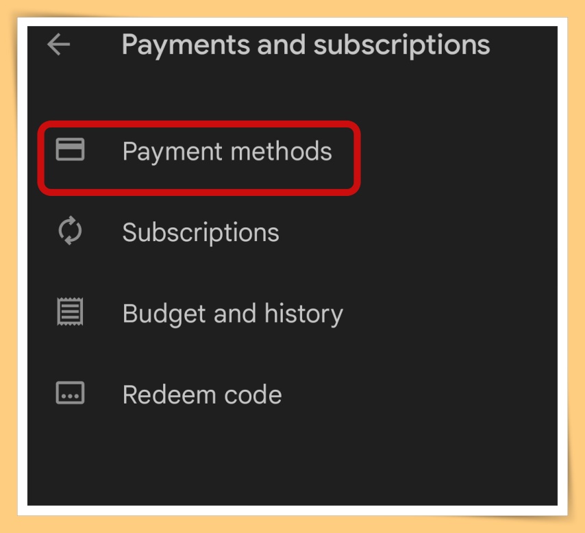 Choose Payment methods