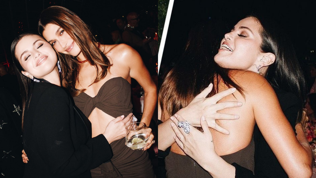 Selena Gomez和Hailey Bieber合照