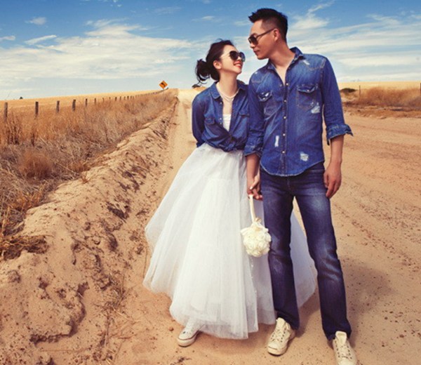 徐若瑄穿Converse拍婚纱照