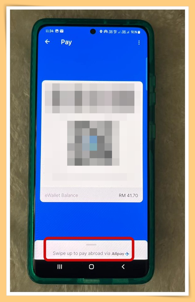 Swipe up to pay abroad via Alipay”