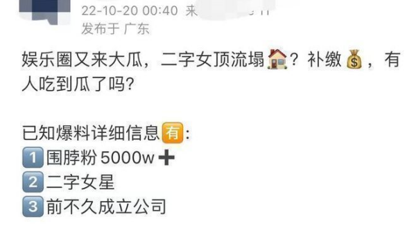网传二字女星逃税