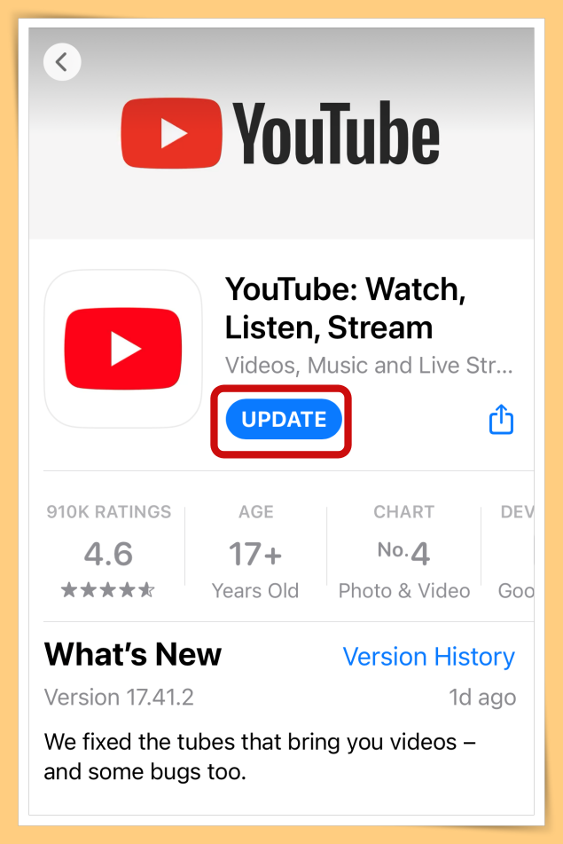 YouTube Update