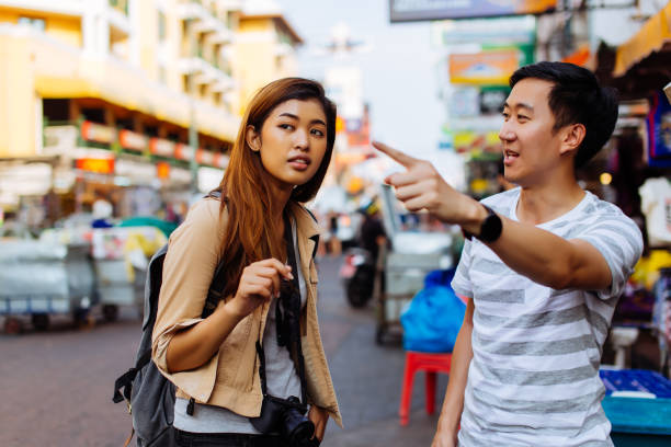 Asian Tourists asking for direction