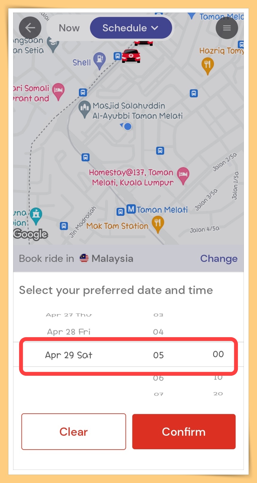 Choose Date and Time
