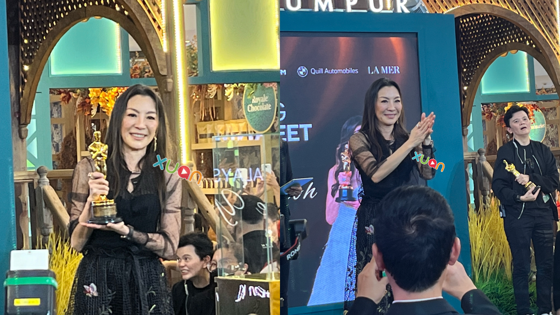 杨紫琼把奥斯卡奖座拿给妈妈保管